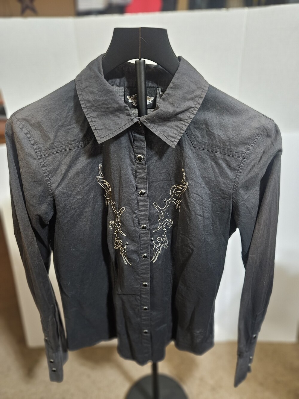 Womens Harley Davison Button Down Western Shirt S